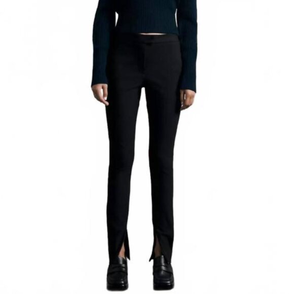 New Rag & Bone Rebecca Zip Vent Slim Fit Mid Rise Pants in Black size 4 - Picture 1 of 16